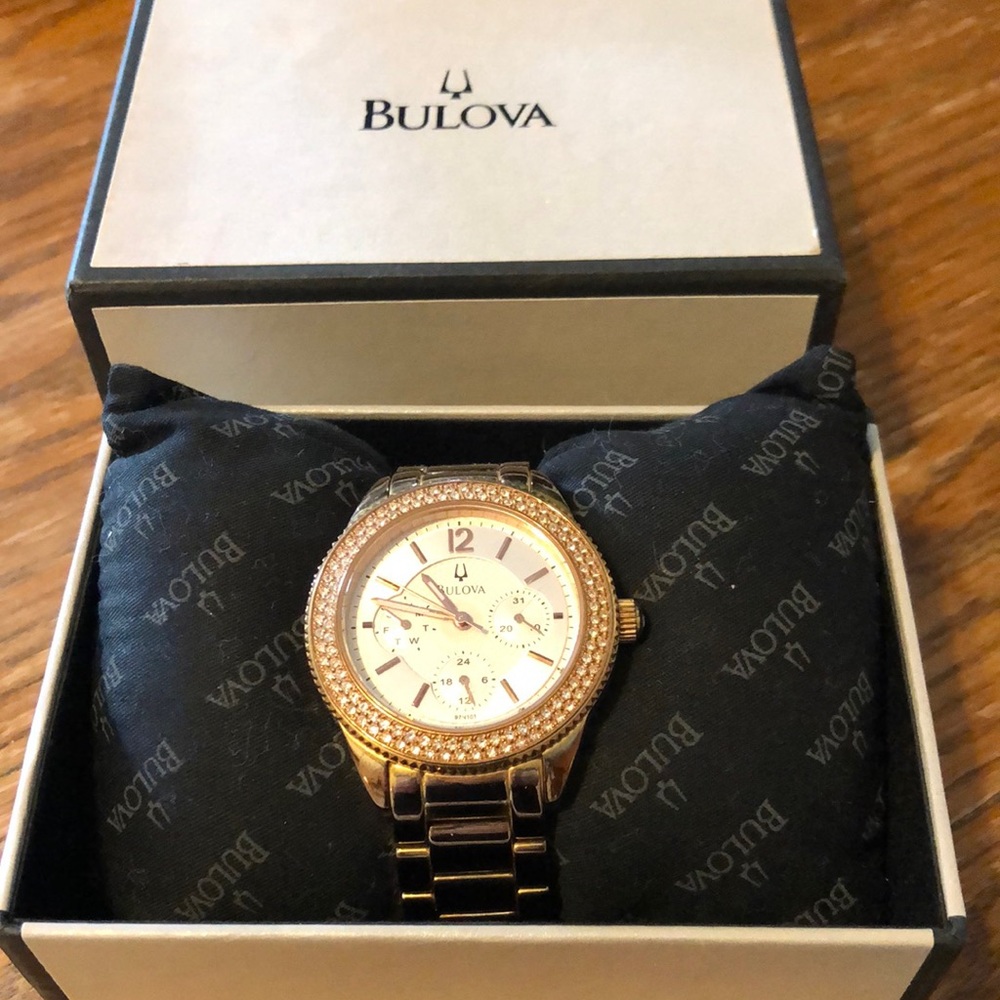 Bulova woman’s white gold watch